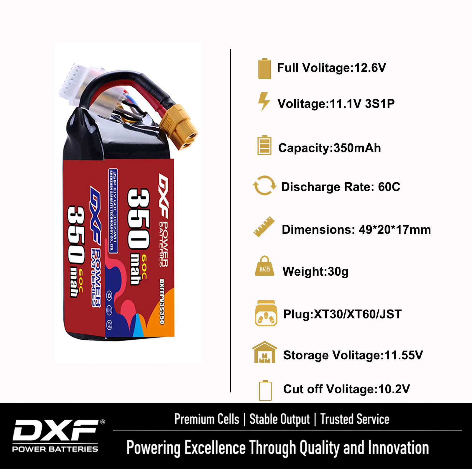 Bateria DXF Lipo 3S 11.4V 1700 - Drone Battery 3S avaliação e preço