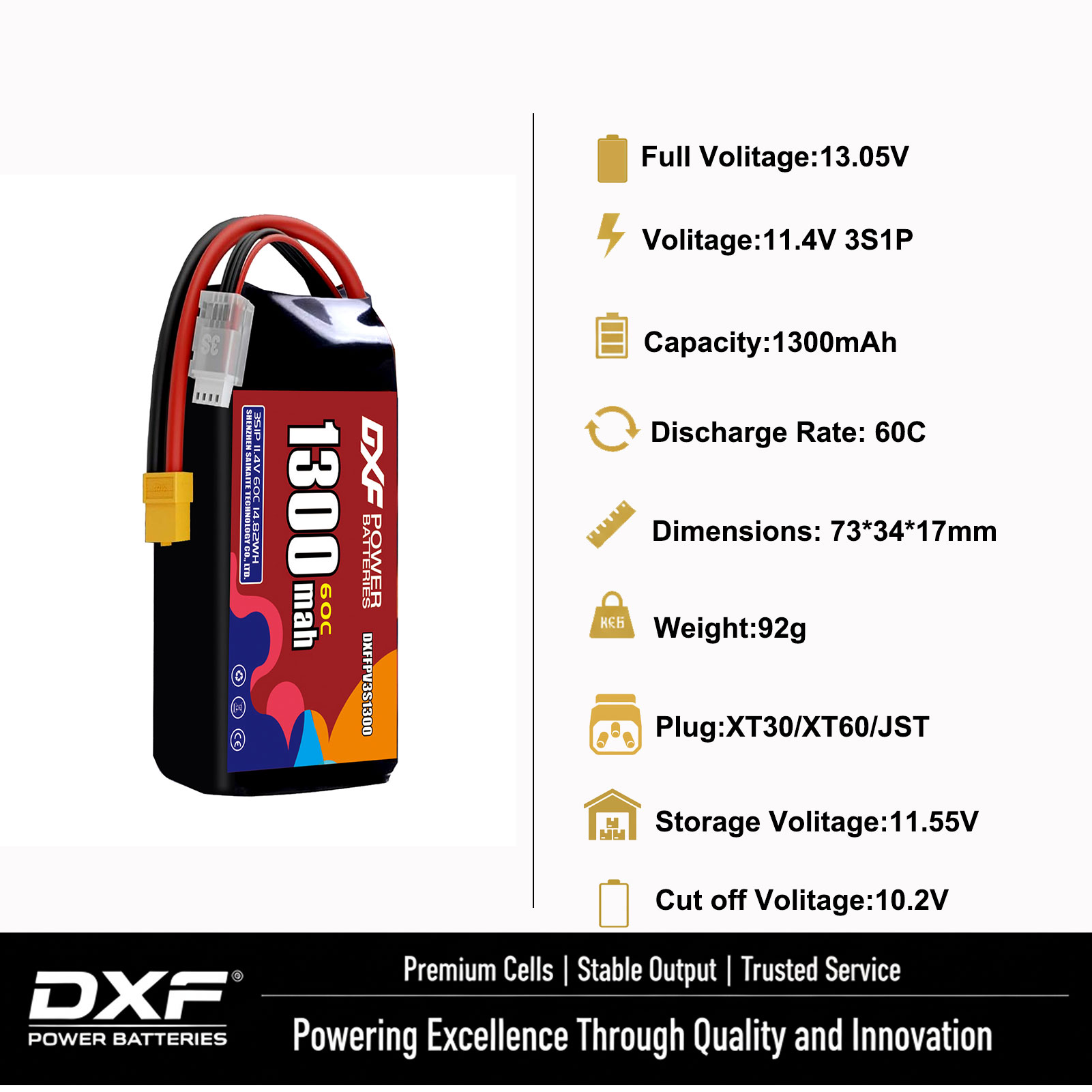 Bateria DXF Lipo 3S 11.4V 1700 - Drone Battery 3S avaliação e preço